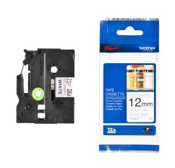 Cinta de papel negro sobre blanco TZE N231 de 12 mm de Brother