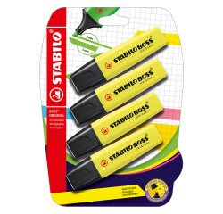 Subrayador Stabilo Boss amarillo - Blister de 4
