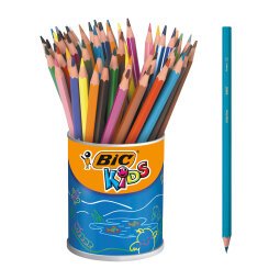 Crayon de couleur Bic Kids Evolution Ecolutions couleurs assorties - Pot à Crayons de 60