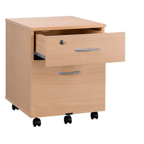 Cajonera madera móvil Cubo 2 cajones haya