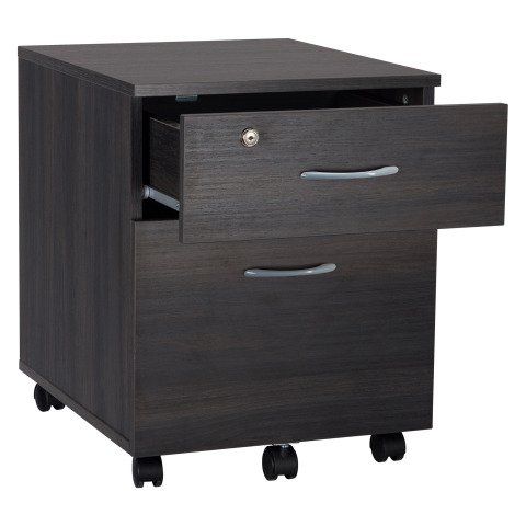 Cajonera madera móvil Cubo 2 cajones negro
