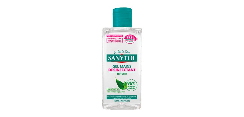 Gel hydroalcoolique désinfectant Sanytol thé vert - Flacon 75 ml