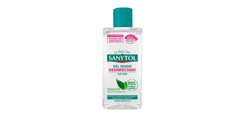 Gel hydroalcoolique désinfectant Sanytol thé vert - Flacon 75 ml