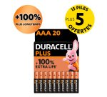 Pilas LR03 AAA Duracell Plus- Blíster de 15 + 5 GRATIS