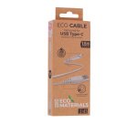 Cable USB-A/USB-C Ecológico de TnB de 1,5 m 45% reciclado de fibras vegetales - carga rápida. Color arena