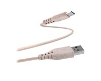 Cable USB-A/USB-C Ecológico de TnB de 1,5 m 45% reciclado de fibras vegetales - carga rápida. Color arena
