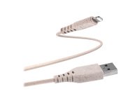 Cable USB-A/Apple Lightning Ecológico TnB de 1,5 m 45% reciclado de fibras vegetales - carga rápida. Color arena