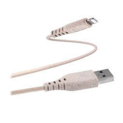 Cable USB-A/Apple Lightning Ecológico TnB de 1,5 m 45% reciclado de fibras vegetales - carga rápida. Color arena