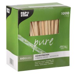 Agitateurs en bois, longueur 140 mm - Boite de 1000