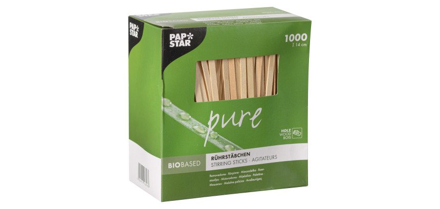 Agitateurs en bois, longueur 140 mm - Boite de 1000