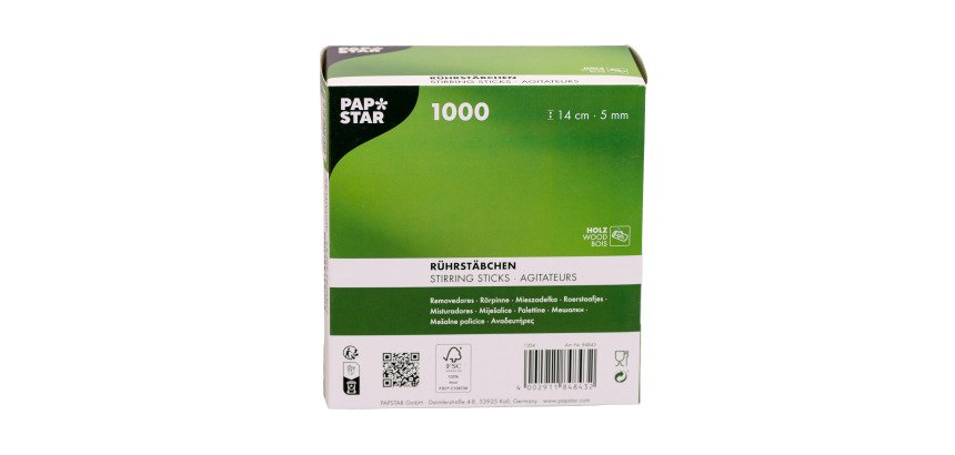 Agitateurs en bois, longueur 140 mm - Boite de 1000