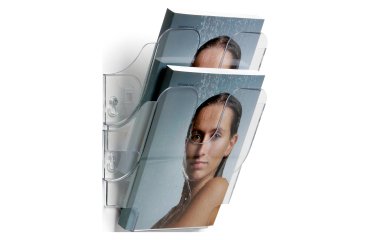 Expositor de pared Durable de 2 compartimentos - Formato A5 (15 x 21 cm) - incoloro