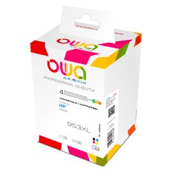 Pack van 4 gereviseerde inktcartridges OWA - hoge capaciteit - zwart cyaan magenta geel - voor HP 953XL