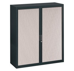 Armoire à rideaux noir démontable 136 x 120 cm