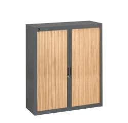 Brown curtain cabinet