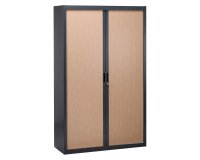 Tambour cabinet dismantleable Bruneau 200 x 120 cm anthracite - beech