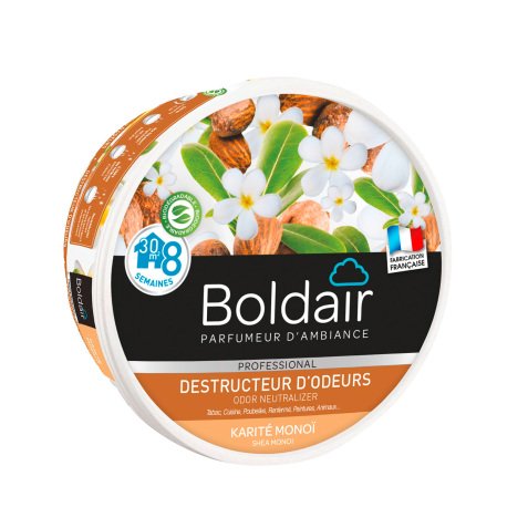 Désodorisant gel Boldair destructeur d'odeurs karité monoï - Pot de 300 g