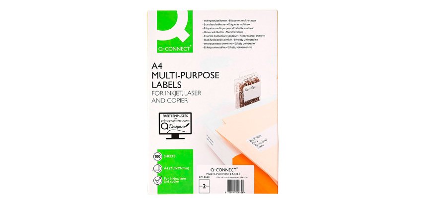 Etiquetas kf10662 210x148,5 mm Caja 100 hojas A4 q-connect