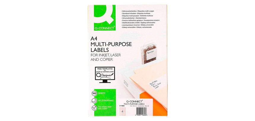 Etiquetas kf10660 105x148,5 mm Caja 100 hojas A4 q-connect