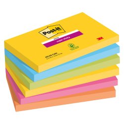 Notes repositionnables couleurs Carnival Super Sticky Post-it - bloc de 90 feuilles