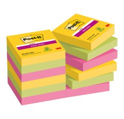 Notes couleurs Carnival Super Sticky Post-it 46,7 x 46,7 mm - Bloc de 90 feuilles