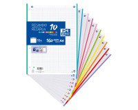 Recambio Oxford pq 160 hojas 5x5 A4 90 gr 10 surtidos