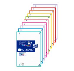 Recambio Oxford 200 hojas 5x5 A4 90 g 10 surtidos