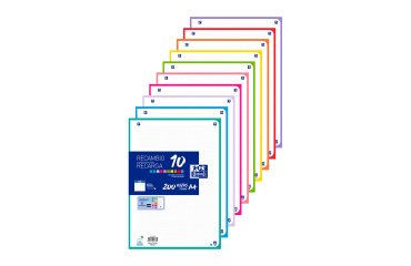 Recambio Oxford 200 hojas 5x5 A4 90 g 10 surtidos