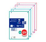 Recambio Oxford pq 100+20 hojas 5x5 A4 90 gr 5 surtidos