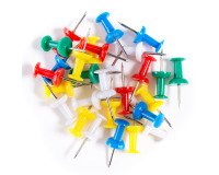 Punaises de fixation couleurs assorties - Boîte de 100