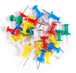 Punaises de fixation couleurs assorties - Boîte de 100