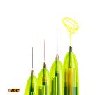 Stylo bille 4 couleurs Bic Fluo rétractable pointe 1 mm - écriture moyenne