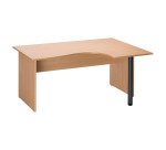 Bureau compact retour à droite hêtre L 160 cm piétement plein bois - O-line 2