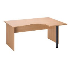 Bureau compact retour à droite hêtre L 160 cm piétement plein bois - O-line 2