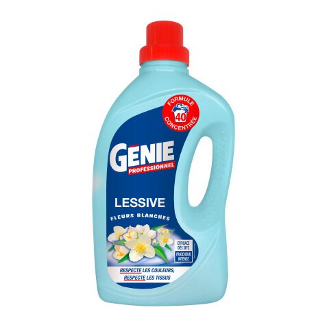 Lessive liquide concentrée Génie Professionnel - 40 lavages - Bidon de 2 L
