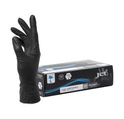 Gants jetables nitrile non poudré noir - Boîte de 100 gants