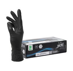 Gants jetables nitrile non poudré noir maxi grip indéchirables - Boîte de 100 gants