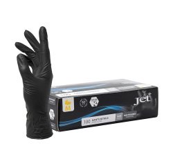 Disposable black powder-free nitrile gloves - Box of 100 gloves