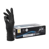 Gants jetables nitrile non poudré noir taille M - Boîte de 100 gants
