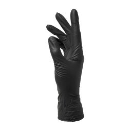 Gants jetables nitrile non poudré noir - Boîte de 100