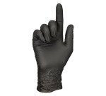 Gants jetables nitrile non poudré noir - Boîte de 100 gants