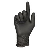Gants jetables nitrile non poudré noir taille S - Boîte de 100 gants