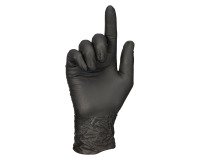 Handschuhe aus schwarzem Nitril, unsteril, puderfrei, Größe S - Packung mit 100 Handschuhen