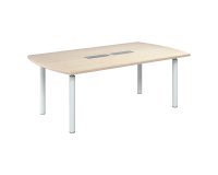 Table de réunion tonneau L 200 x P 115 cm piètement tube métal avec top access Belem