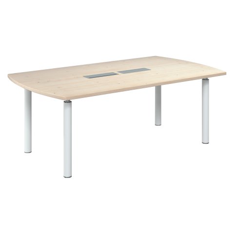 Mesa de reunión Belem color álamo 200 cm patas blancas