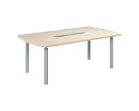 Table de réunion tonneau L 200 x P 115 cm piètement tube métal avec top access Belem