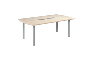 Table de réunion tonneau L 200 x P 115 cm piètement tube métal avec top access Belem