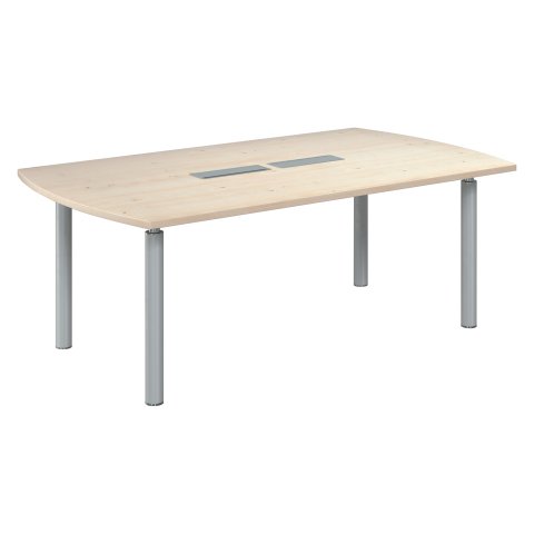 Mesa de reunión Belem color álamo 200 cm patas aluminio