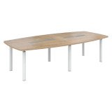 Mesa de reunión modular 280 cm para 10 personas color roble natural patas metálicas Belem