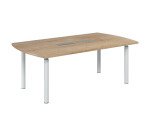 Table de réunion tonneau L 200 x P 115 cm piètement tube métal avec top access Belem